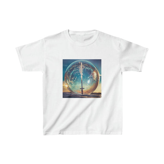 Kids Heavy Cotton™ Tee: Bursting the giant bubble from inside with a sword