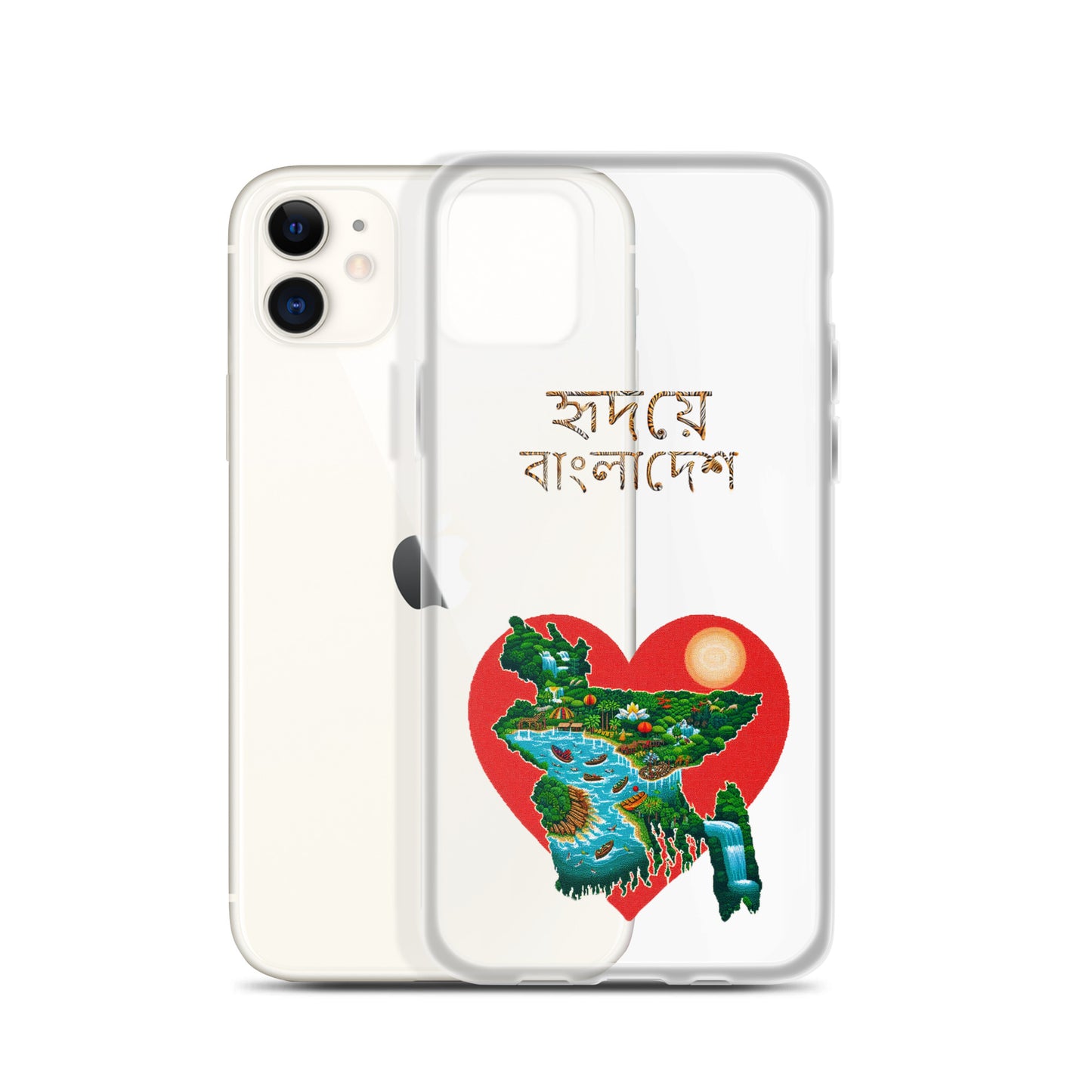 Clear Case for iPhone®: হৃদয়ে-বাংলাদেশ