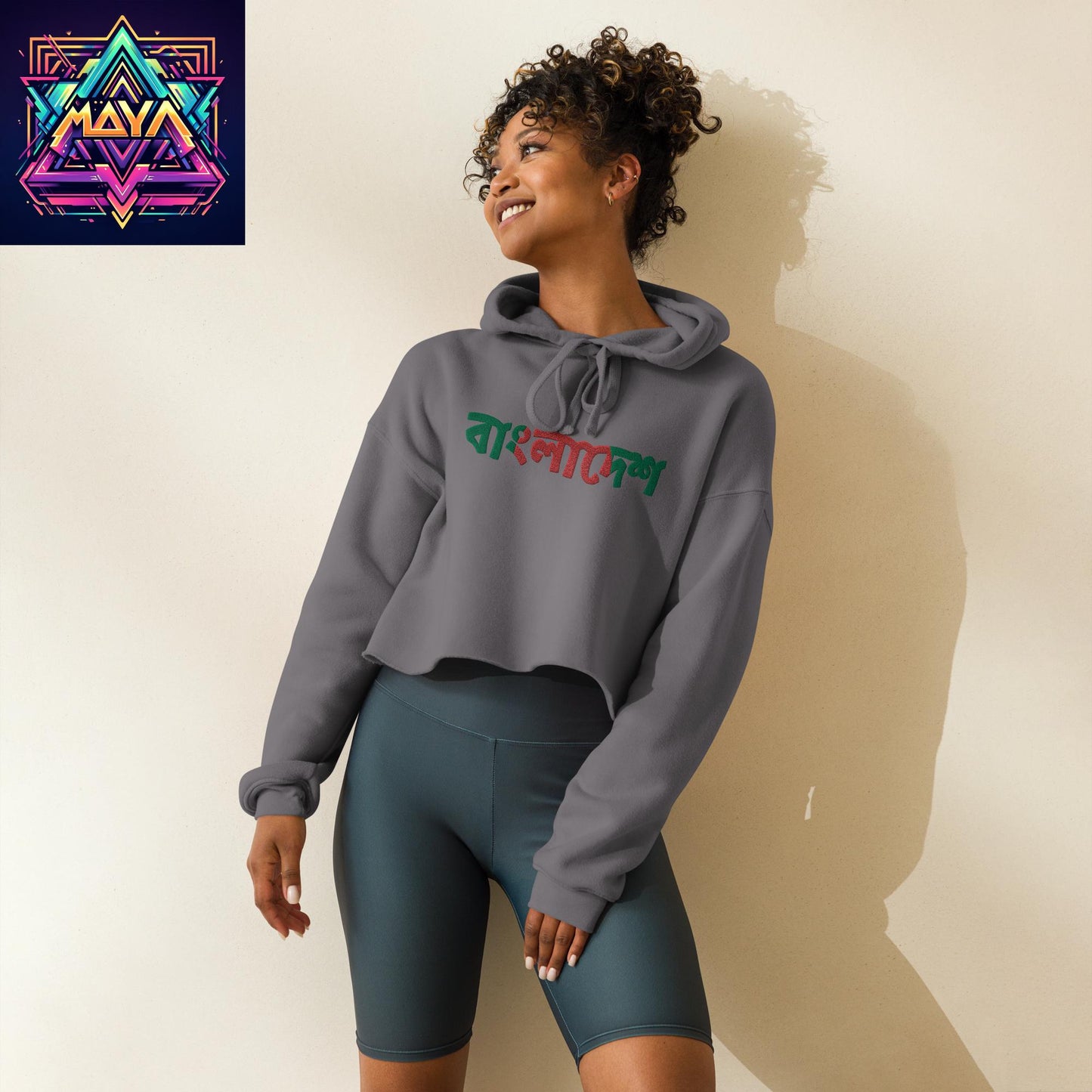 Crop Hoodie: Bangladesh Embroidery